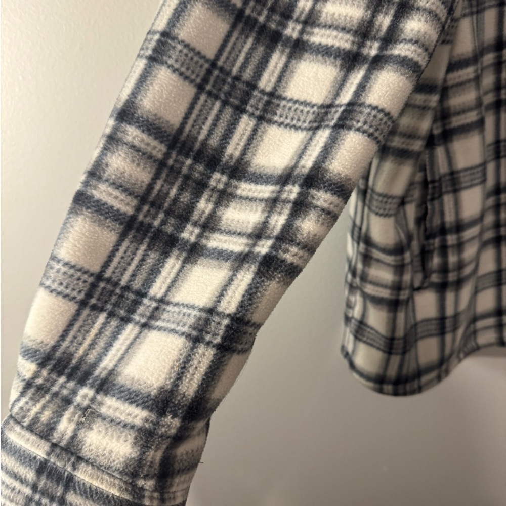 SAGE Collective Plaid Sherpa Lined Shacket Jacket Cream Black XXL - Picture 7 of 9